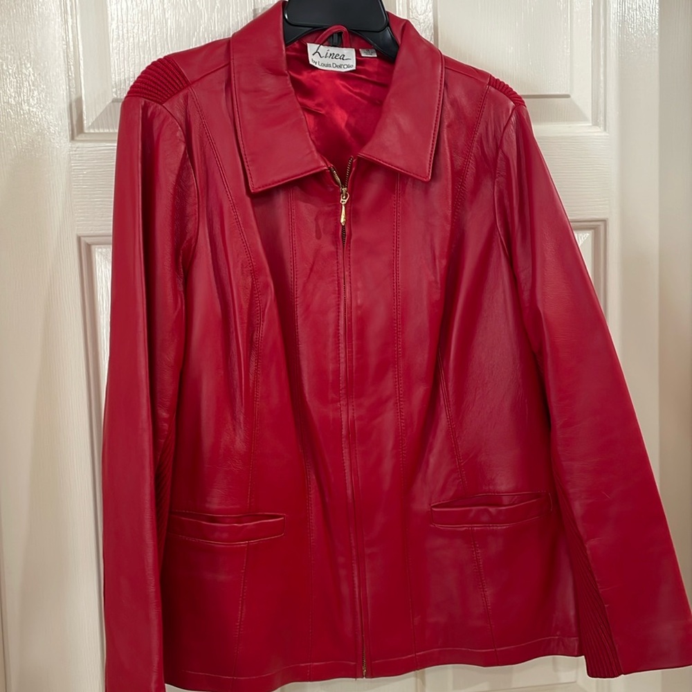 NWT Linea Red Leather Jacket